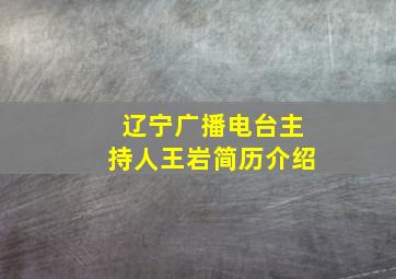 辽宁广播电台主持人王岩简历介绍