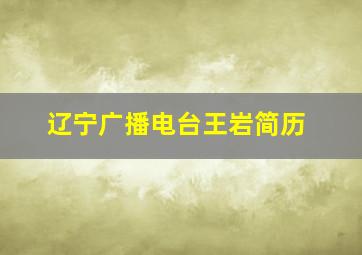 辽宁广播电台王岩简历