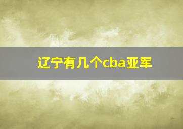 辽宁有几个cba亚军