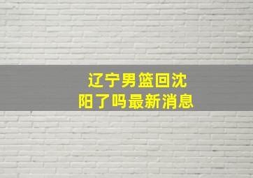 辽宁男篮回沈阳了吗最新消息