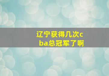 辽宁获得几次cba总冠军了啊