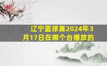 辽宁蓝球赛2024年3月17日在哪个台播放的