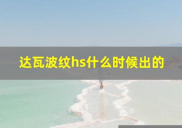 达瓦波纹hs什么时候出的