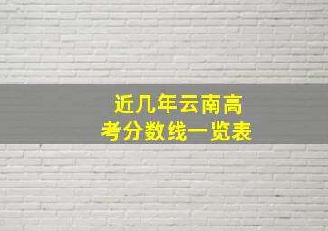 近几年云南高考分数线一览表