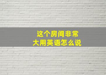 这个房间非常大用英语怎么说