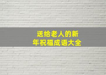 送给老人的新年祝福成语大全