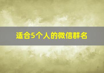 适合5个人的微信群名