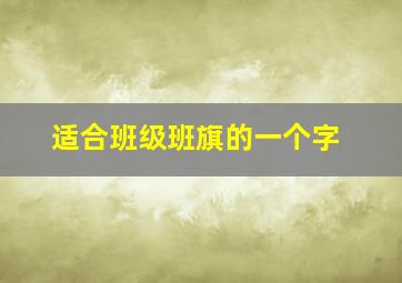 适合班级班旗的一个字