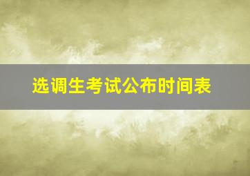 选调生考试公布时间表