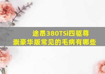 途昂380TSi四驱尊崇豪华版常见的毛病有哪些