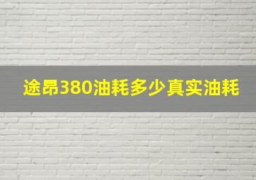 途昂380油耗多少真实油耗