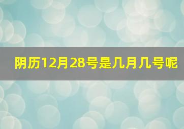 阴历12月28号是几月几号呢