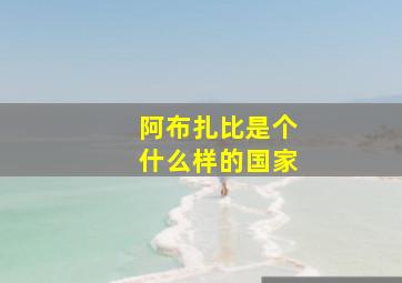 阿布扎比是个什么样的国家