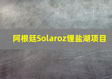 阿根廷Solaroz锂盐湖项目