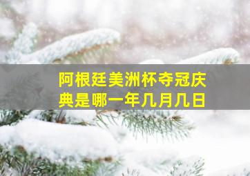 阿根廷美洲杯夺冠庆典是哪一年几月几日