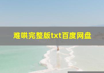 难哄完整版txt百度网盘