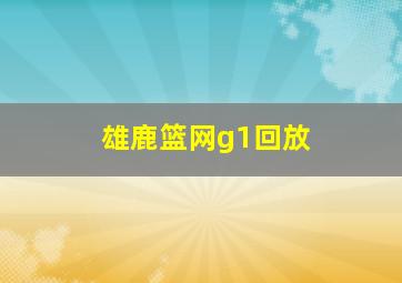 雄鹿篮网g1回放