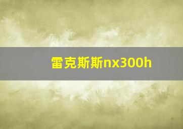 雷克斯斯nx300h