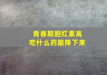 青春期胆红素高吃什么药能降下来