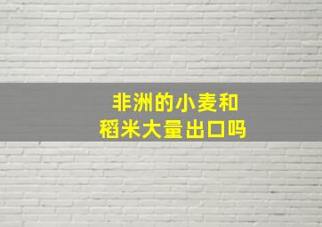 非洲的小麦和稻米大量出口吗