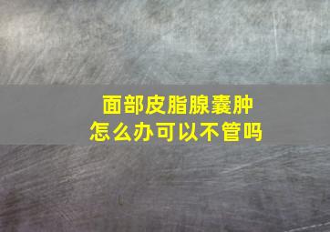 面部皮脂腺囊肿怎么办可以不管吗