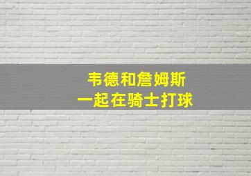 韦德和詹姆斯一起在骑士打球