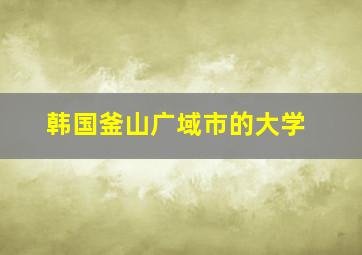 韩国釜山广域市的大学