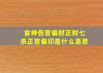 食神伤官偏财正财七杀正官偏印是什么意思