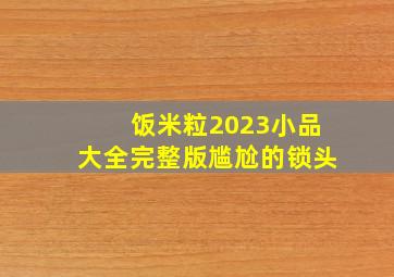 饭米粒2023小品大全完整版尴尬的锁头