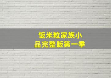 饭米粒家族小品完整版第一季