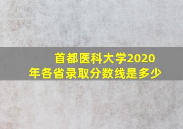 首都医科大学2020年各省录取分数线是多少