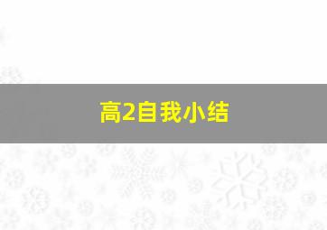 高2自我小结