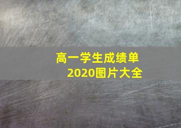 高一学生成绩单2020图片大全