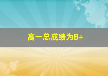 高一总成绩为B+