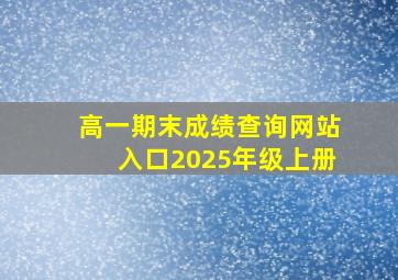 高一期末成绩查询网站入口2025年级上册