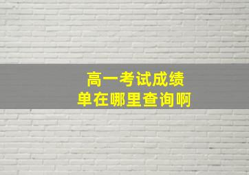 高一考试成绩单在哪里查询啊