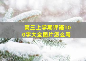 高三上学期评语100字大全图片怎么写