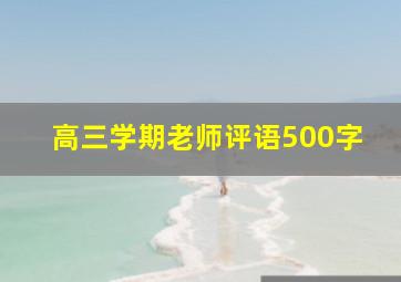 高三学期老师评语500字