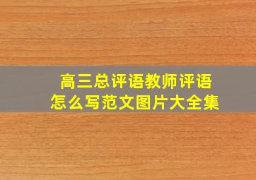 高三总评语教师评语怎么写范文图片大全集