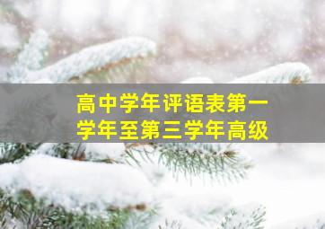 高中学年评语表第一学年至第三学年高级