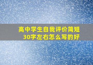 高中学生自我评价简短30字左右怎么写的好