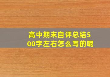 高中期末自评总结500字左右怎么写的呢