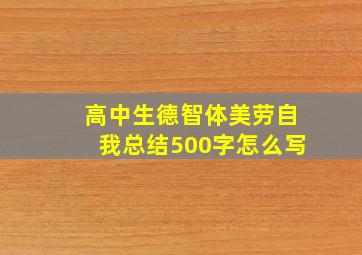 高中生德智体美劳自我总结500字怎么写