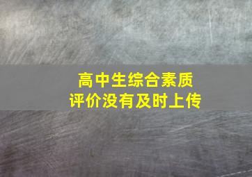 高中生综合素质评价没有及时上传