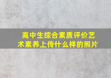 高中生综合素质评价艺术素养上传什么样的照片