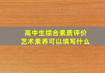 高中生综合素质评价艺术素养可以填写什么