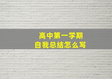 高中第一学期自我总结怎么写