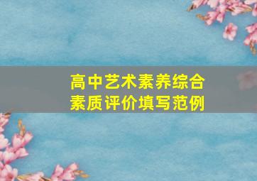 高中艺术素养综合素质评价填写范例