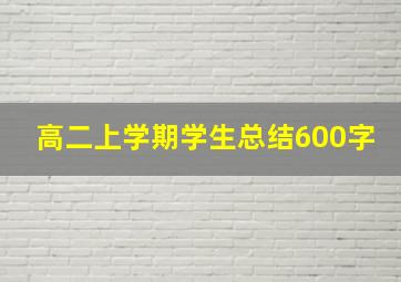 高二上学期学生总结600字