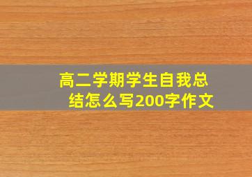 高二学期学生自我总结怎么写200字作文